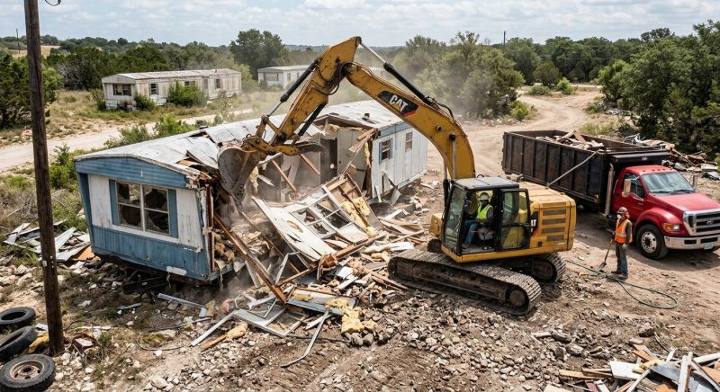 Double Wide Demolition in Houston, TX